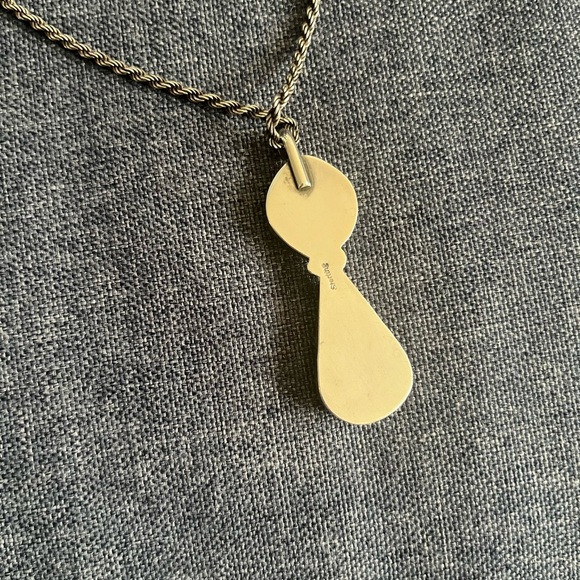 Turquoise and Gold Double Pendant Necklace - Picture 7 of 10